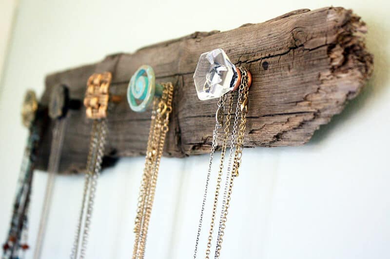diy rustic home decor driftwood necklace holder