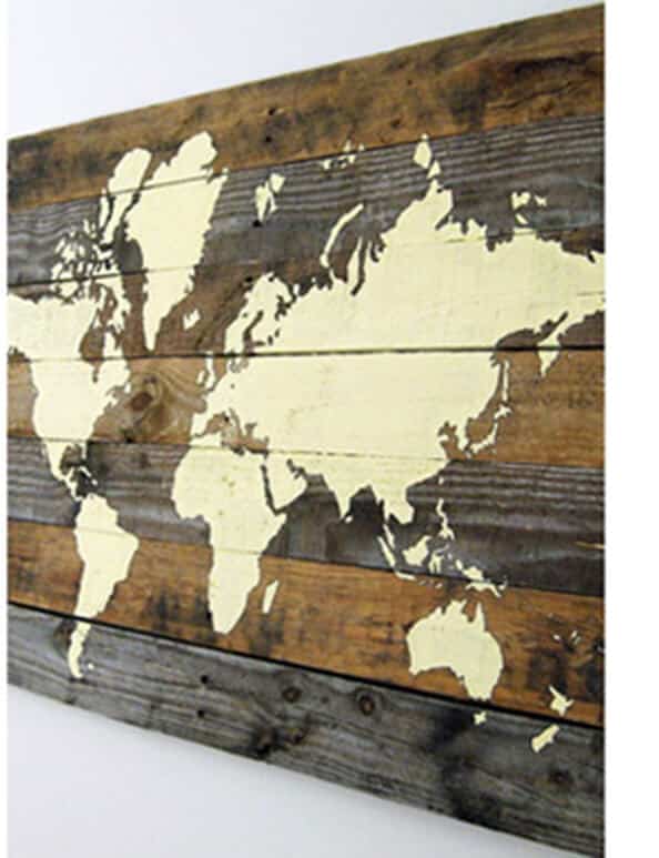 diy rustic home decor palette world map