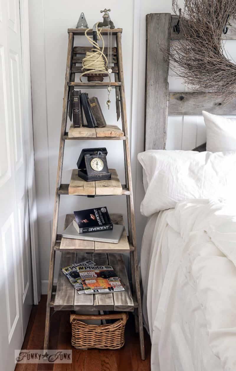 diy rustic home decor stepladder side table
